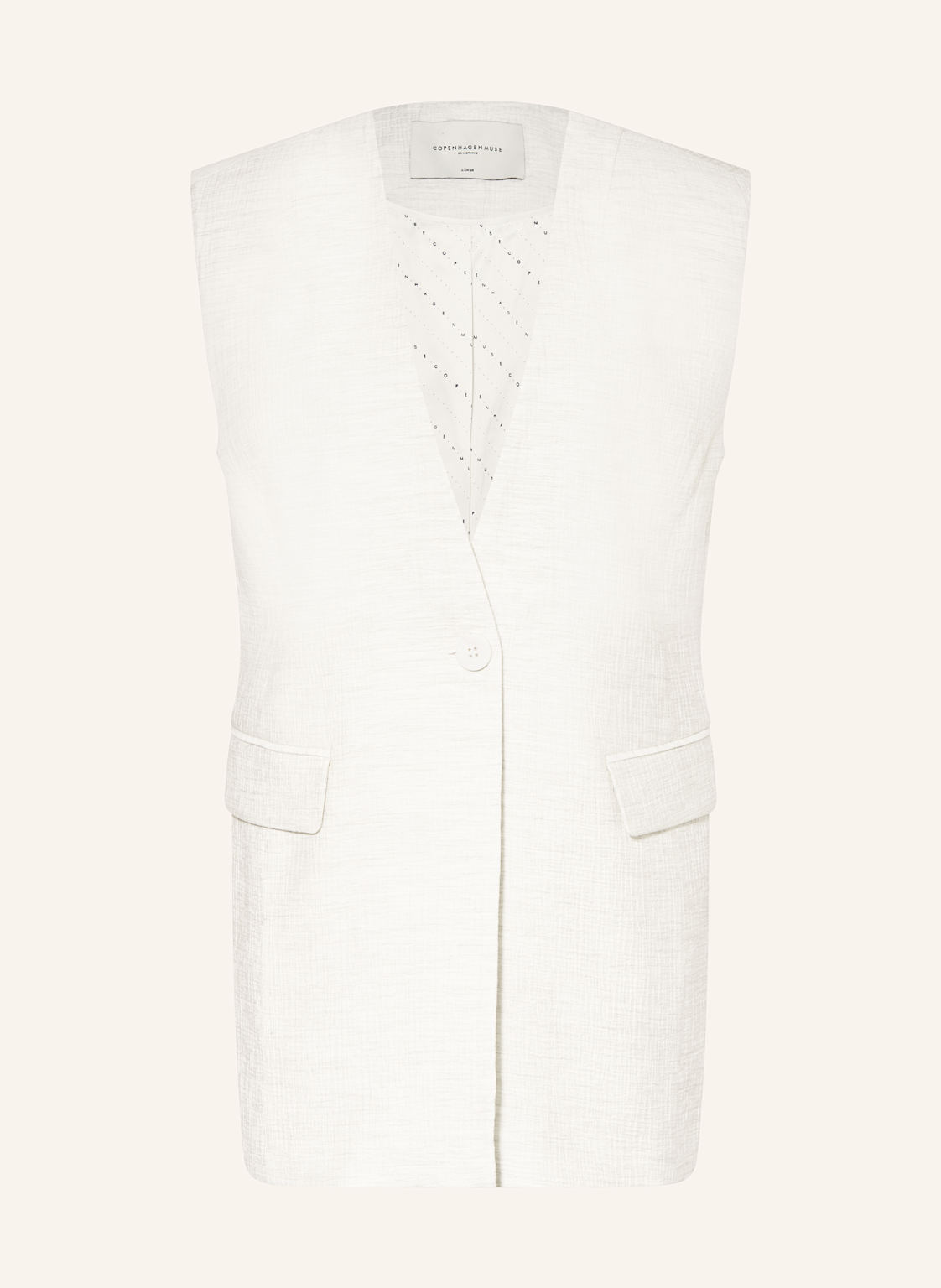 Copenhagen Muse Oversized-Blazerweste Cmbrie Waiscoat weiss Copenhagen Muse Oversized-Blazerweste Cmbrie Waiscoat weiss von COPENHAGEN MUSE