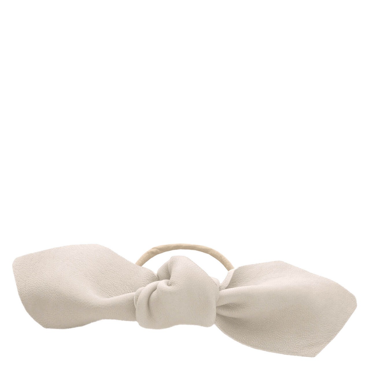 Corinne World - Leather Bow Big Hair Tie Cream von CORINNE