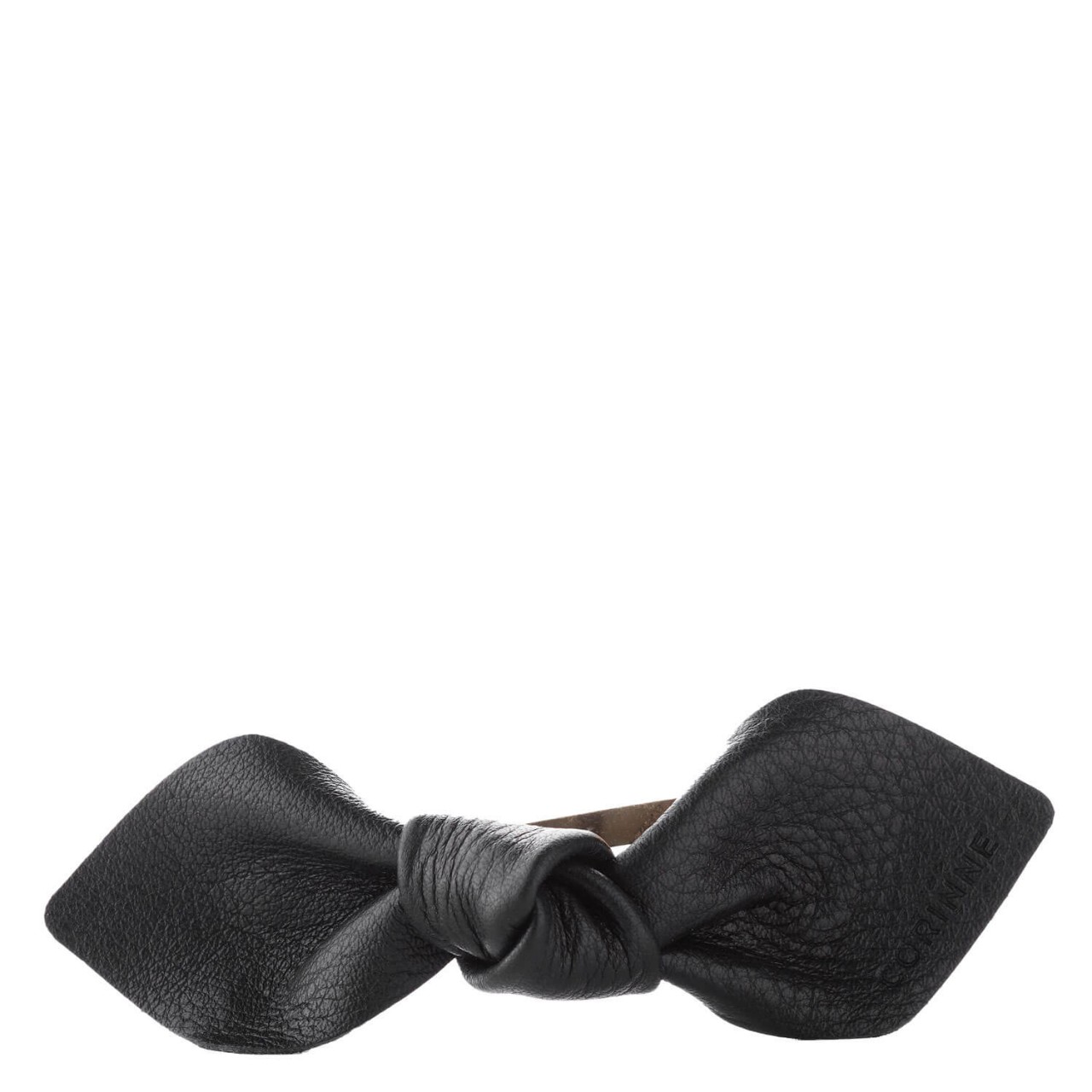 Corinne World - Leather Bow Big On Hair Clip Black von CORINNE