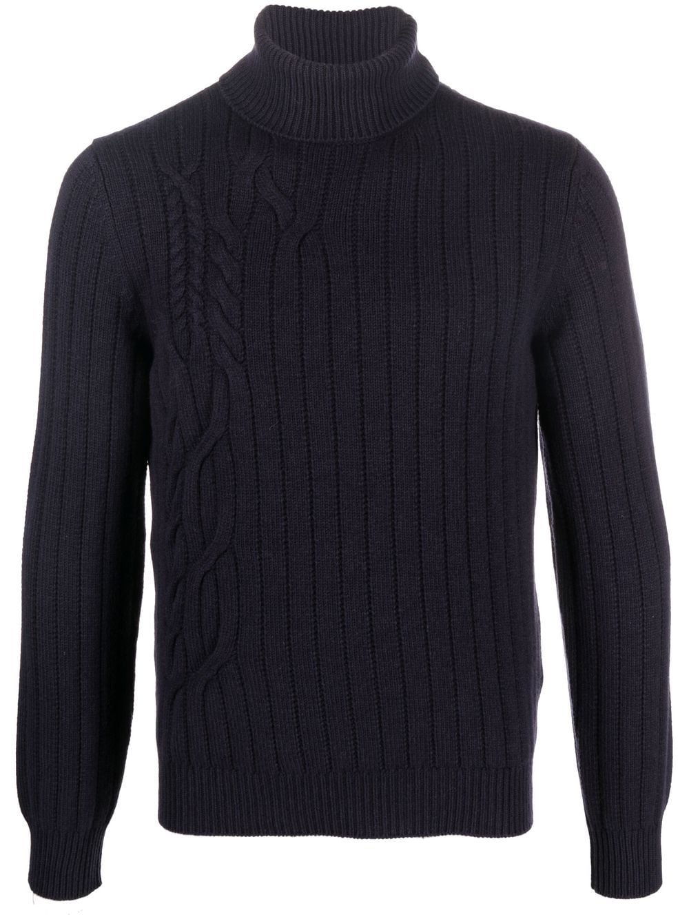 Corneliani roll-neck cable-knit jumper - Blue von Corneliani