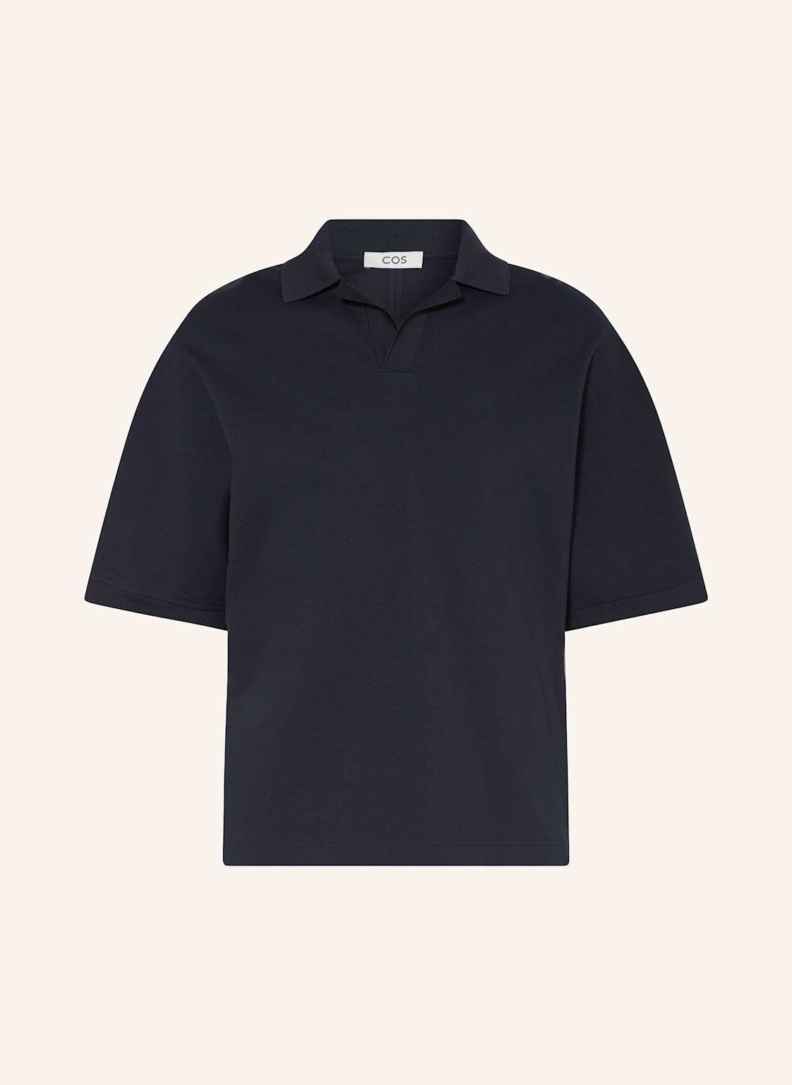 Cos Jersey-Poloshirt Relaxed Fit blau von COS