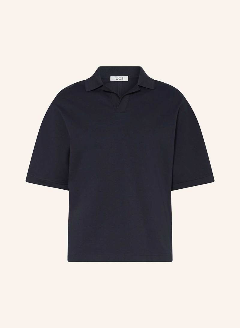 Cos Jersey-Poloshirt Relaxed Fit blau von COS