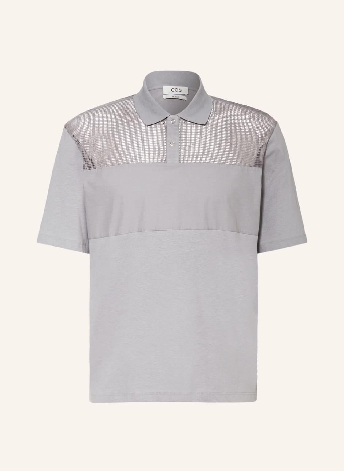 Cos Jersey-Poloshirt Relaxed Fit grau von COS