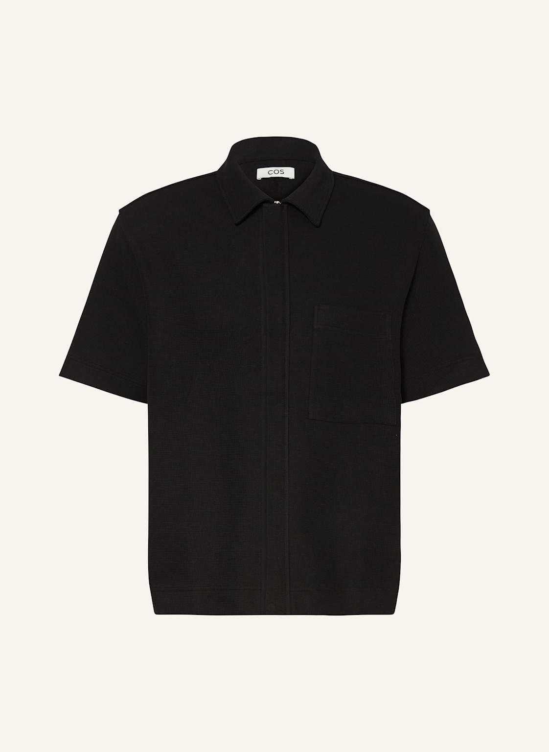 Cos Kurzarm-Hemd Comfort Fit Aus Jersey schwarz Cos Kurzarm-Hemd Comfort Fit Aus Jersey schwarz von COS