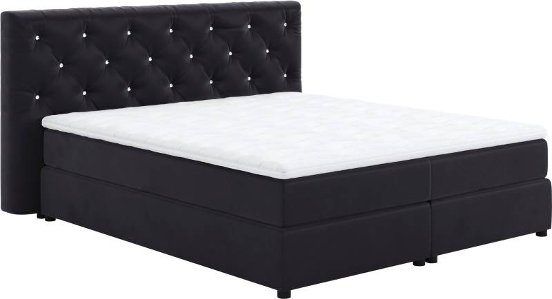 COTTA Boxspringbett »Castle«, mit Strasssteinen im Kopfteil, inkl. Topper von COTTA