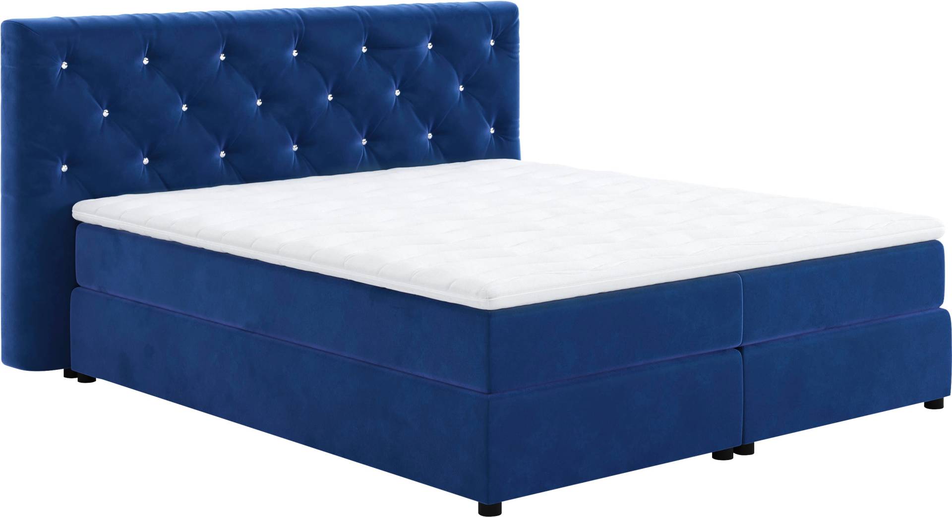 COTTA Boxspringbett »Castle«, mit Strasssteinen im Kopfteil, inkl. Topper von COTTA