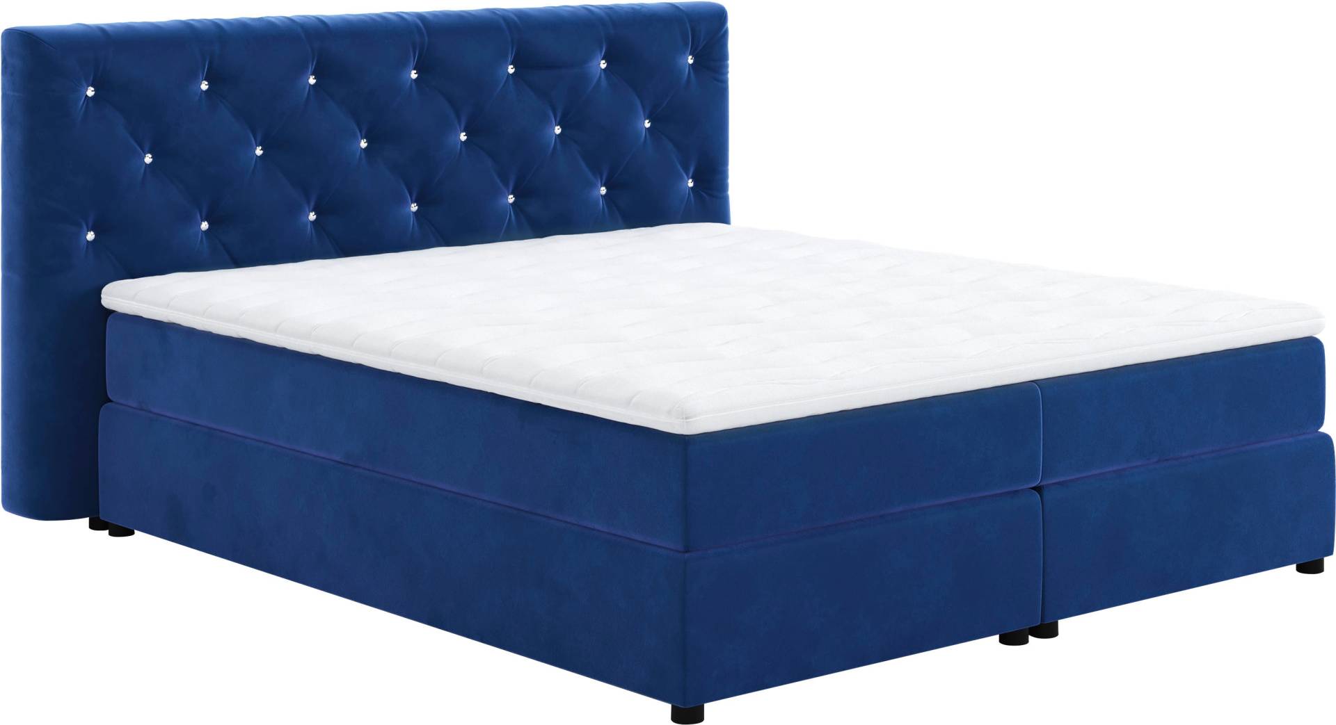 COTTA Boxspringbett »Castle«, mit Strasssteinen im Kopfteil, inkl. Topper von COTTA