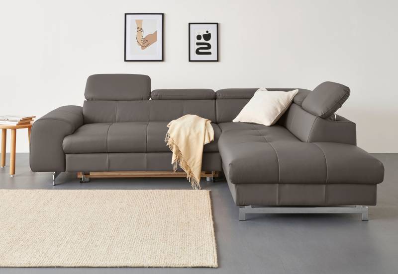 COTTA Ecksofa »Chef L-Form«, mit Kopfteilverstellung, wahlweise mit Bettfunktion von COTTA
