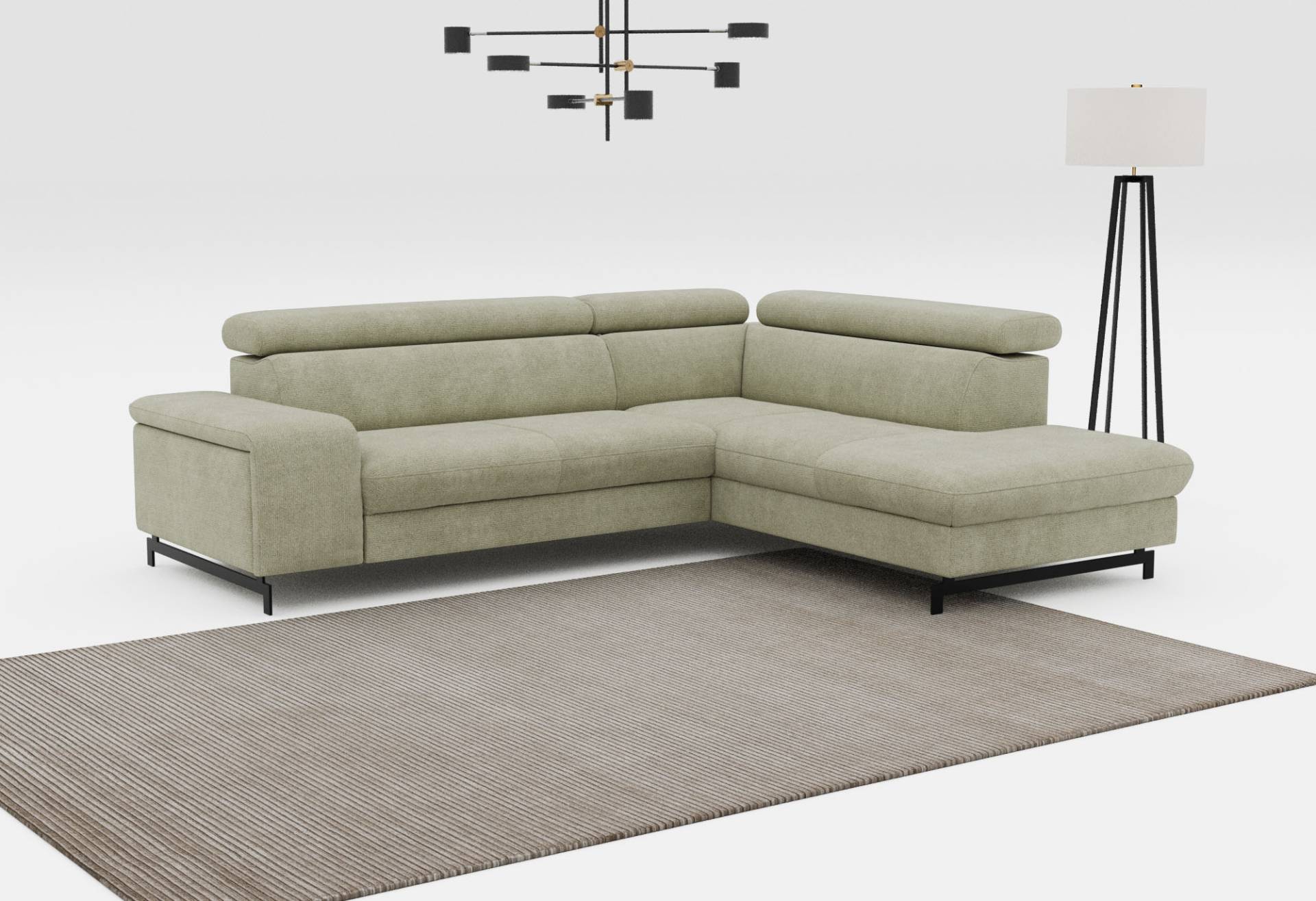 COTTA Ecksofa »Emma L-Form«, Verstellbare Kopfstützen, optional mit Schlaffunktion und Bettkasten von COTTA