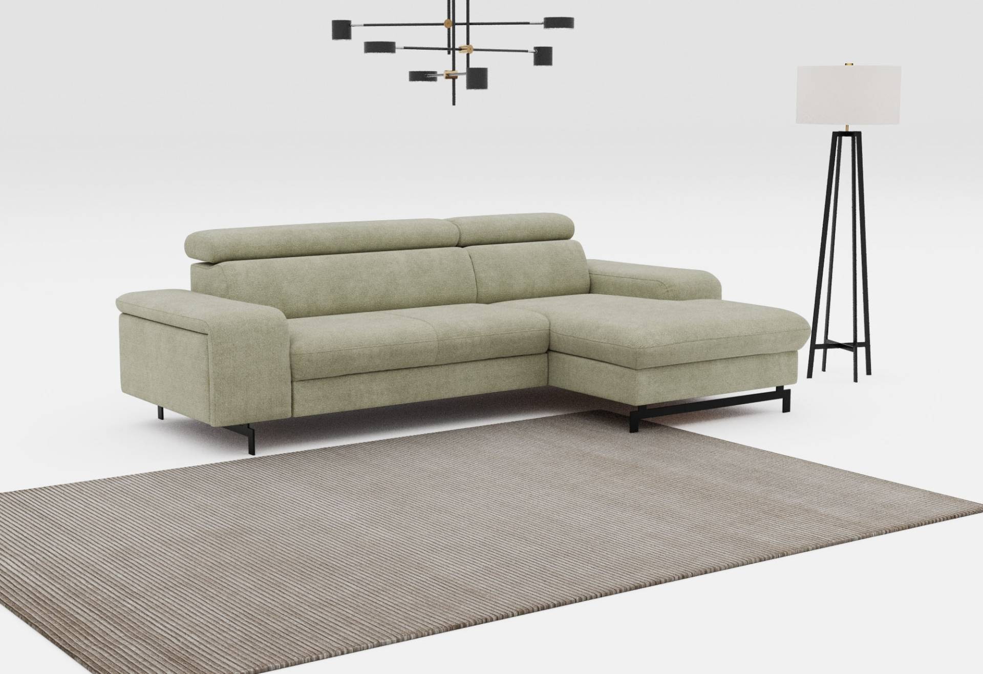COTTA Ecksofa »Emma L-Form«, Verstellbare Kopfstützen, optional mit Schlaffunktion und Bettkasten von COTTA