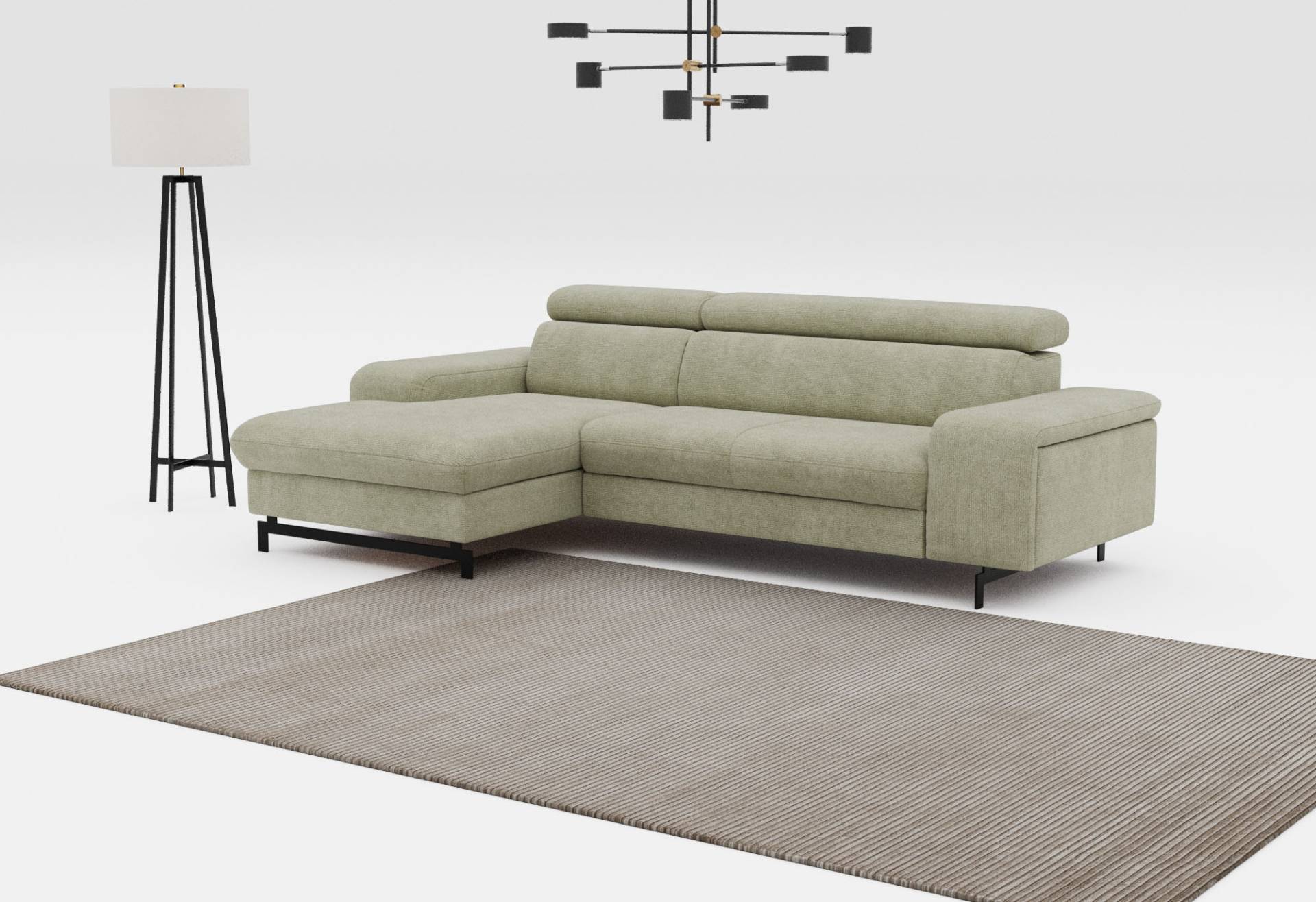 COTTA Ecksofa »Emma L-Form«, Verstellbare Kopfstützen, optional mit Schlaffunktion und Bettkasten von COTTA