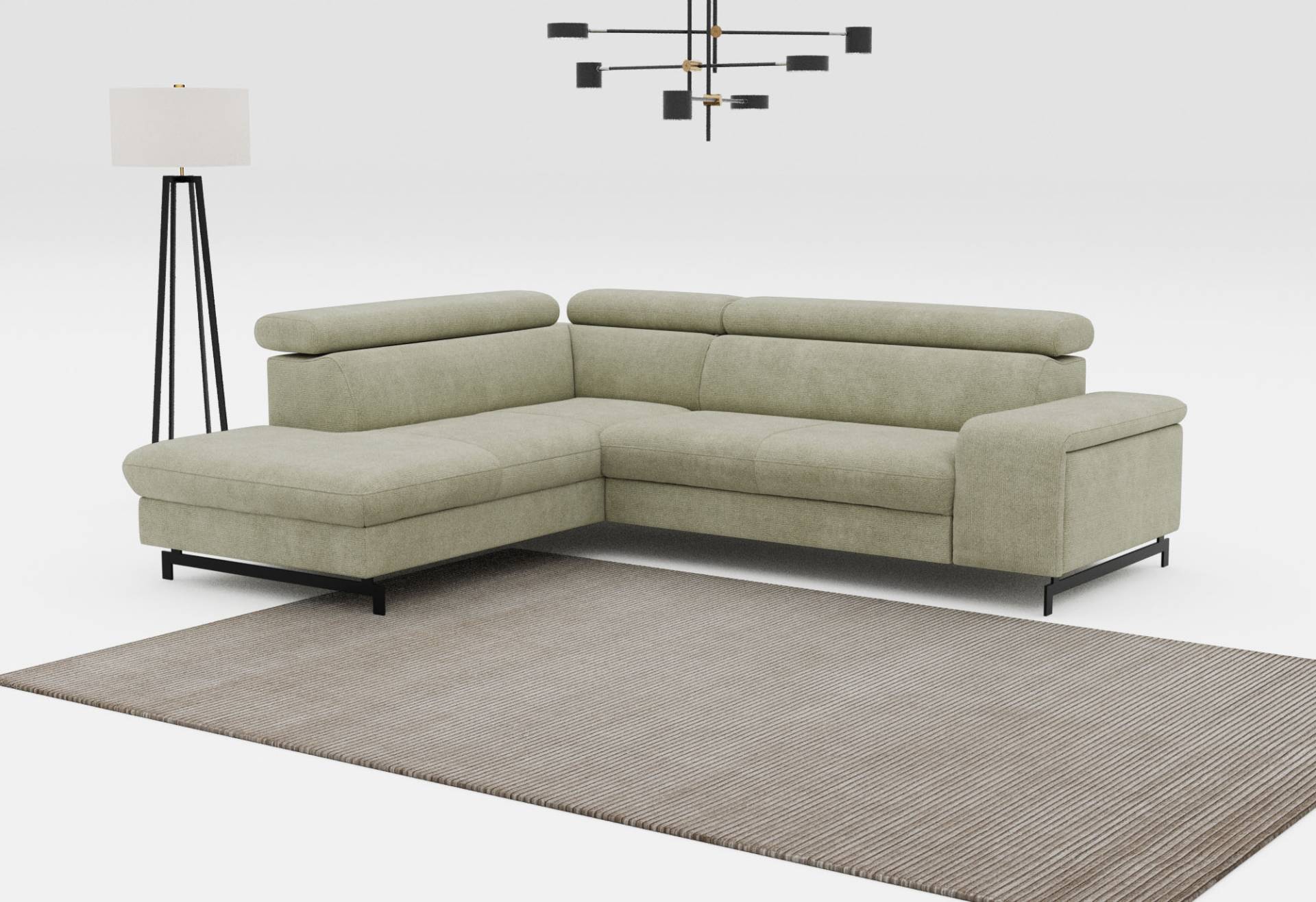 COTTA Ecksofa »Emma L-Form«, Verstellbare Kopfstützen, optional mit Schlaffunktion und Bettkasten von COTTA