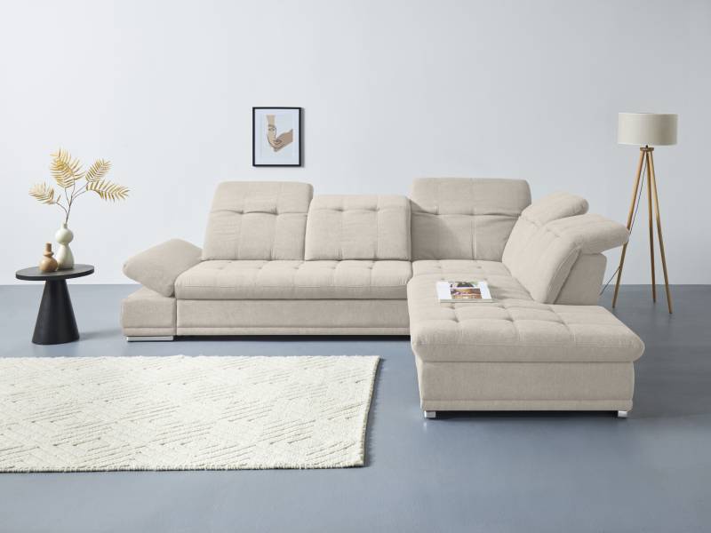 COTTA Ecksofa »Holiday L-Form mit Sitztiefen-, Armteil- und Kopfteilverstellung«, wahlweise mit Bettfunktion inkl. Bettkasten von COTTA