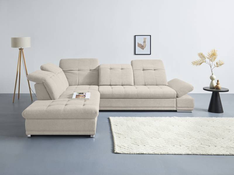 COTTA Ecksofa »Holiday L-Form mit Sitztiefen-, Armteil- und Kopfteilverstellung«, wahlweise mit Bettfunktion inkl. Bettkasten von COTTA