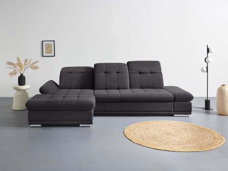 COTTA Ecksofa »Holiday L-Form mit Sitztiefen-, Armteil- und Kopfteilverstellung«, wahlweise mit Bettfunktion & Bettkasten von COTTA