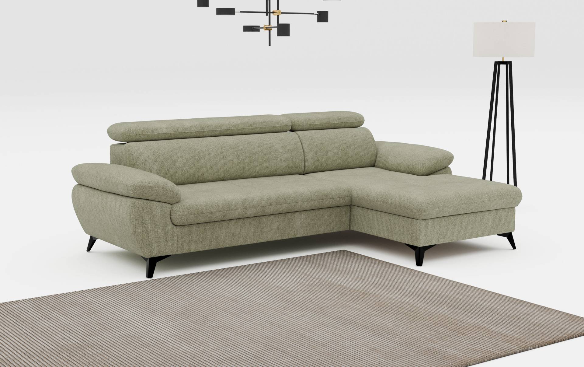 COTTA Ecksofa »Hudson L-Form«, inkl. verstellbare Kopfstützen, wählbar mit Bettfunktion und Stauraum von COTTA