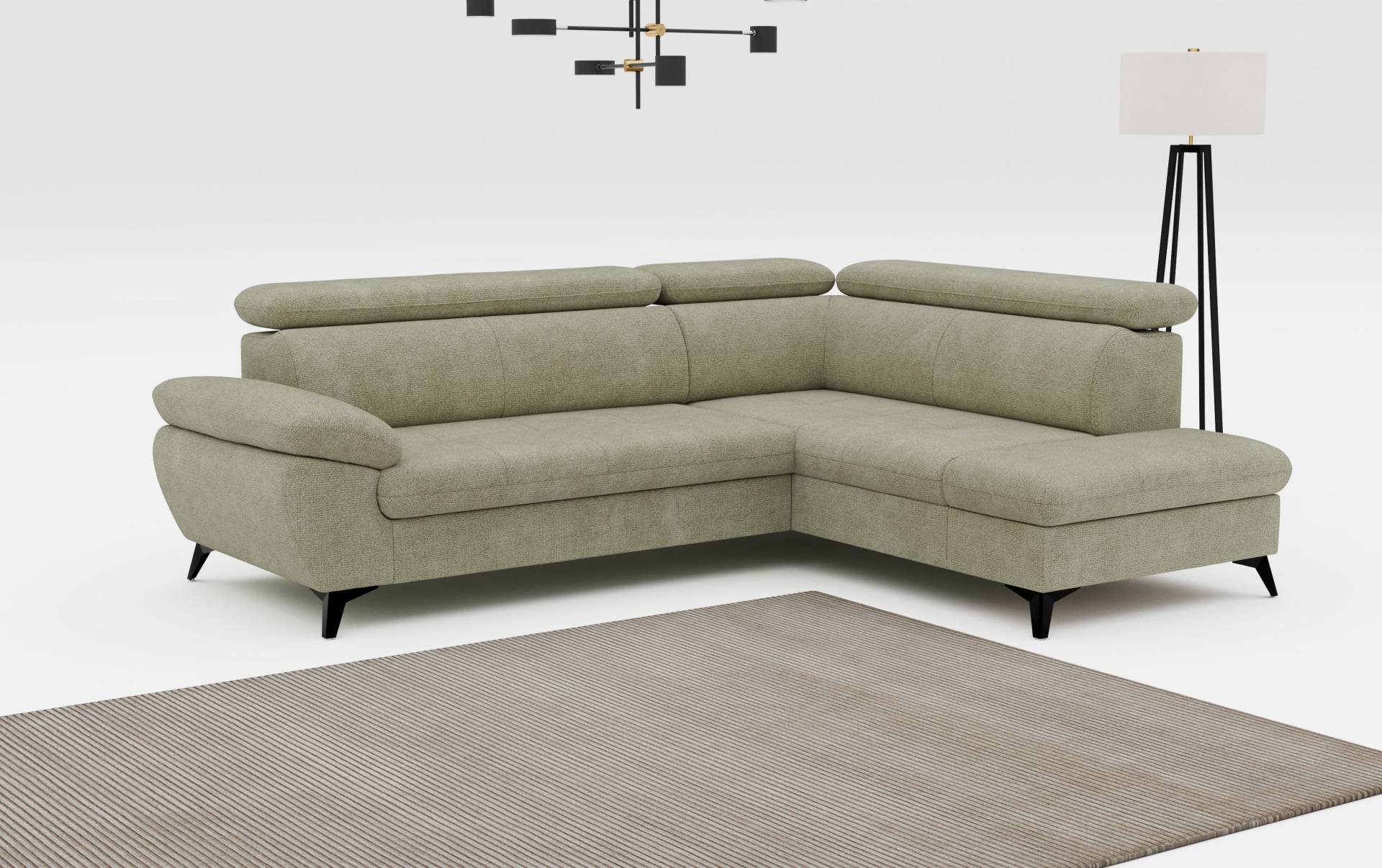 COTTA Ecksofa »Hudson L-Form«, inkl. verstellbare Kopfstützen, wählbar mit Bettfunktion und Stauraum von COTTA
