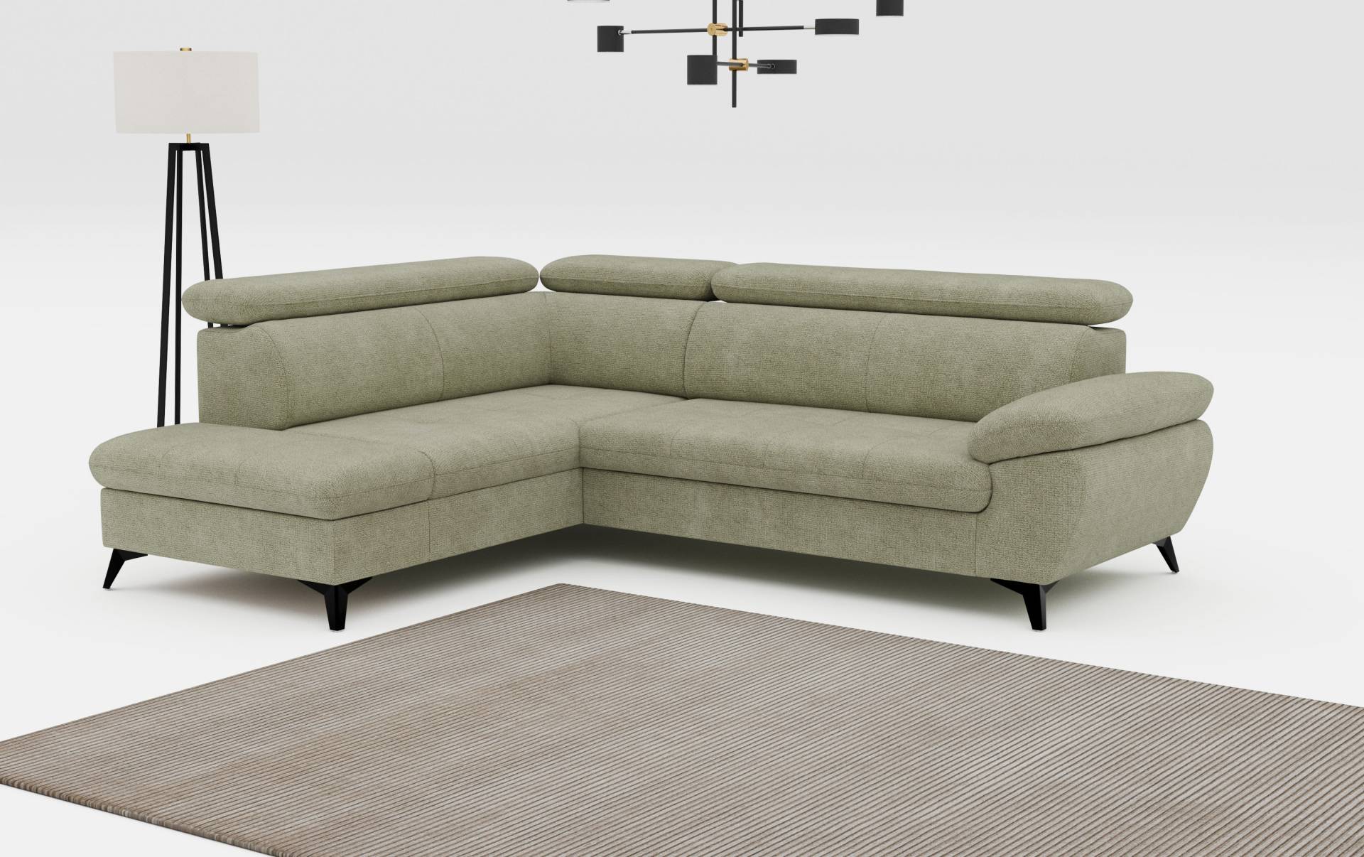 COTTA Ecksofa »Hudson L-Form«, inkl. verstellbare Kopfstützen, wählbar mit Bettfunktion und Stauraum von COTTA