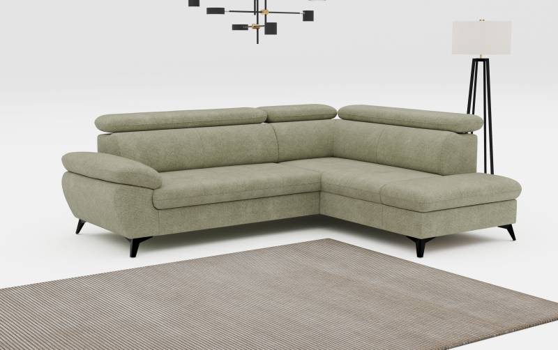 COTTA Ecksofa »Hudson L-Form«, inkl. verstellbare Kopfstützen, wählbar mit Bettfunktion und Stauraum von COTTA