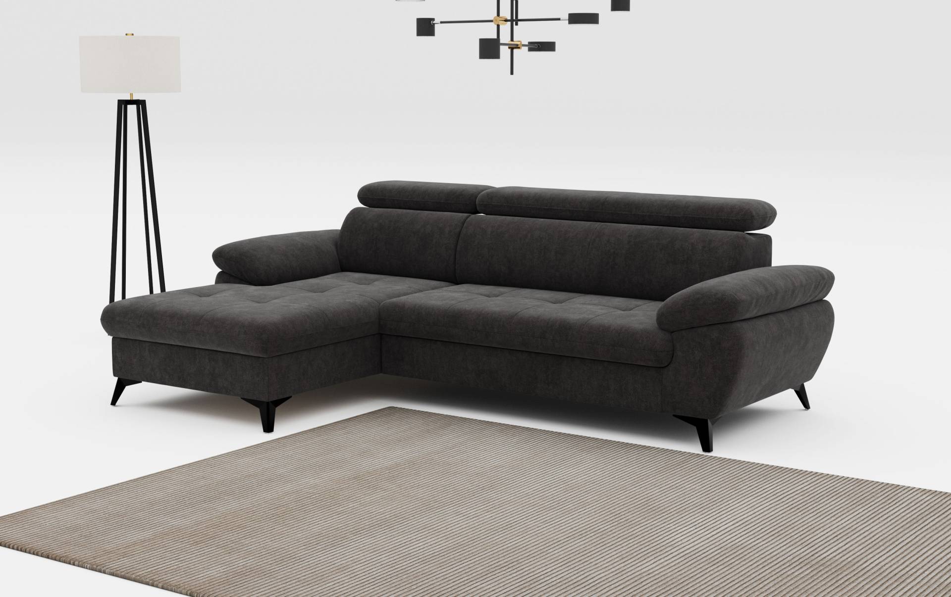 COTTA Ecksofa »Hudson L-Form«, inkl. verstellbare Kopfstützen, wählbar mit Bettfunktion und Stauraum von COTTA
