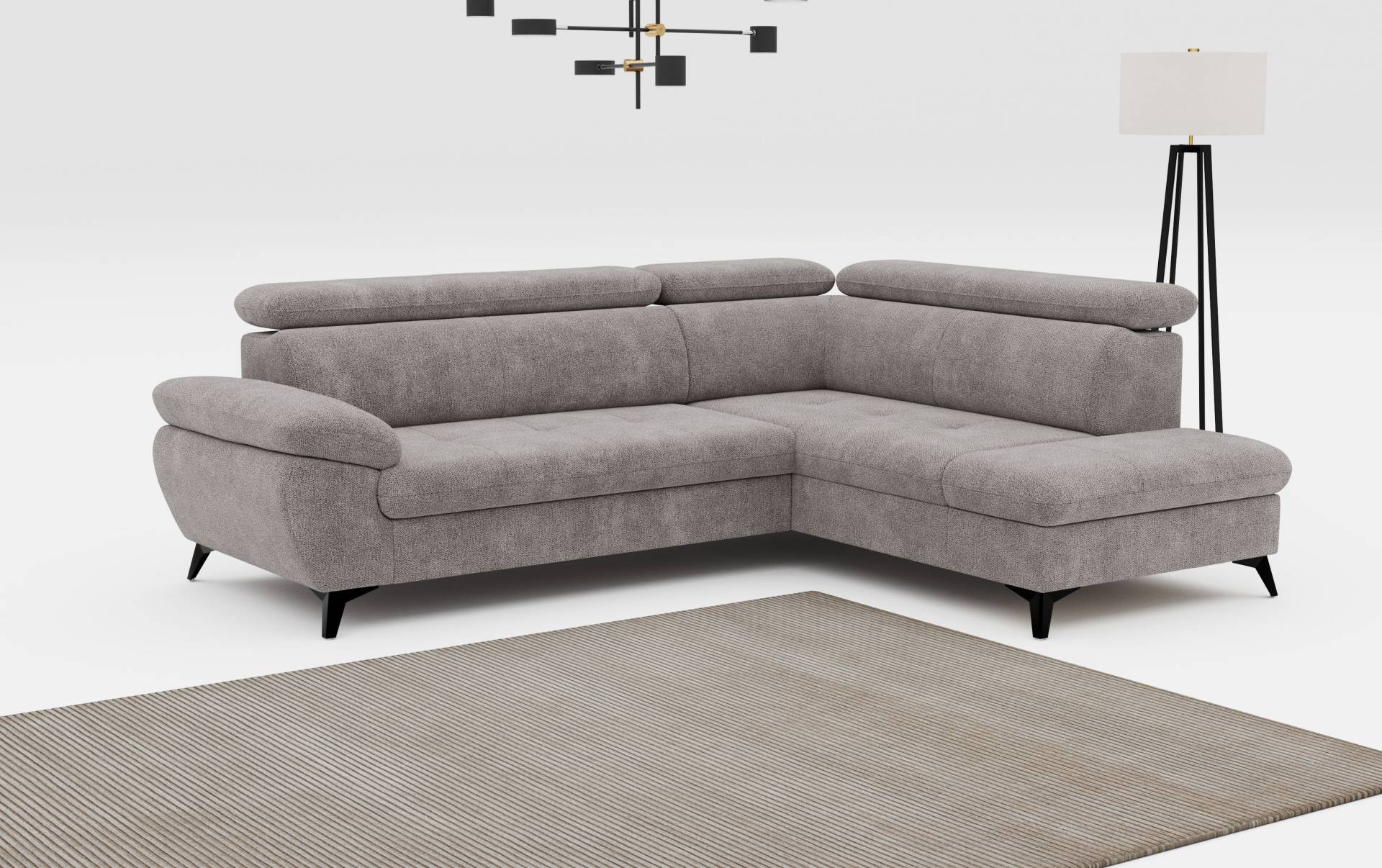 COTTA Ecksofa »Hudson L-Form«, inkl. verstellbare Kopfstützen, wählbar mit Bettfunktion und Stauraum von COTTA