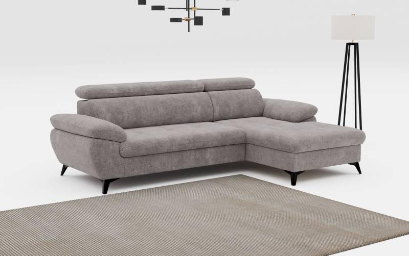COTTA Ecksofa »Hudson L-Form«, inkl. verstellbare Kopfstützen, wählbar mit Bettfunktion und Stauraum von COTTA