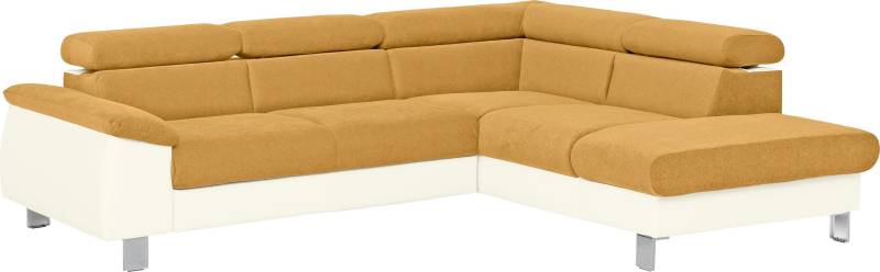 COTTA Ecksofa »Komaris L-Form mit Kopfteilverstellung«, wahlweise mit Bettfunktion, Bettkasten & Beleuchtung von COTTA