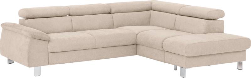 COTTA Ecksofa »Komaris L-Form mit Kopfteilverstellung«, wahlweise mit Bettfunktion, Bettkasten & Beleuchtung von COTTA