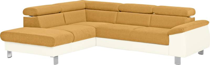 COTTA Ecksofa »Komaris L-Form mit Kopfteilverstellung«, wahlweise mit Bettfunktion, Bettkasten & Beleuchtung von COTTA