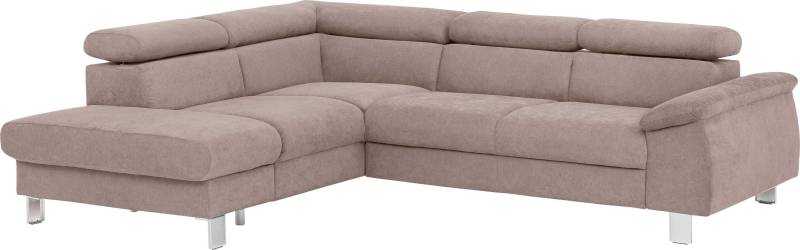 COTTA Ecksofa »Komaris L-Form mit Kopfteilverstellung«, wahlweise mit Bettfunktion, Bettkasten & Beleuchtung von COTTA