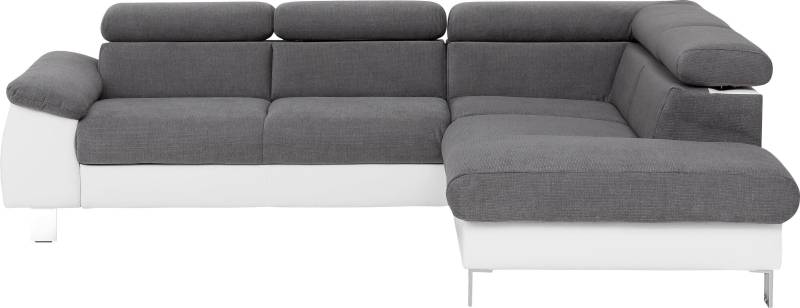 COTTA Ecksofa »Komaris L-Form mit Kopfteilverstellung«, wahlweise mit Bettfunktion, Bettkasten & Beleuchtung von COTTA