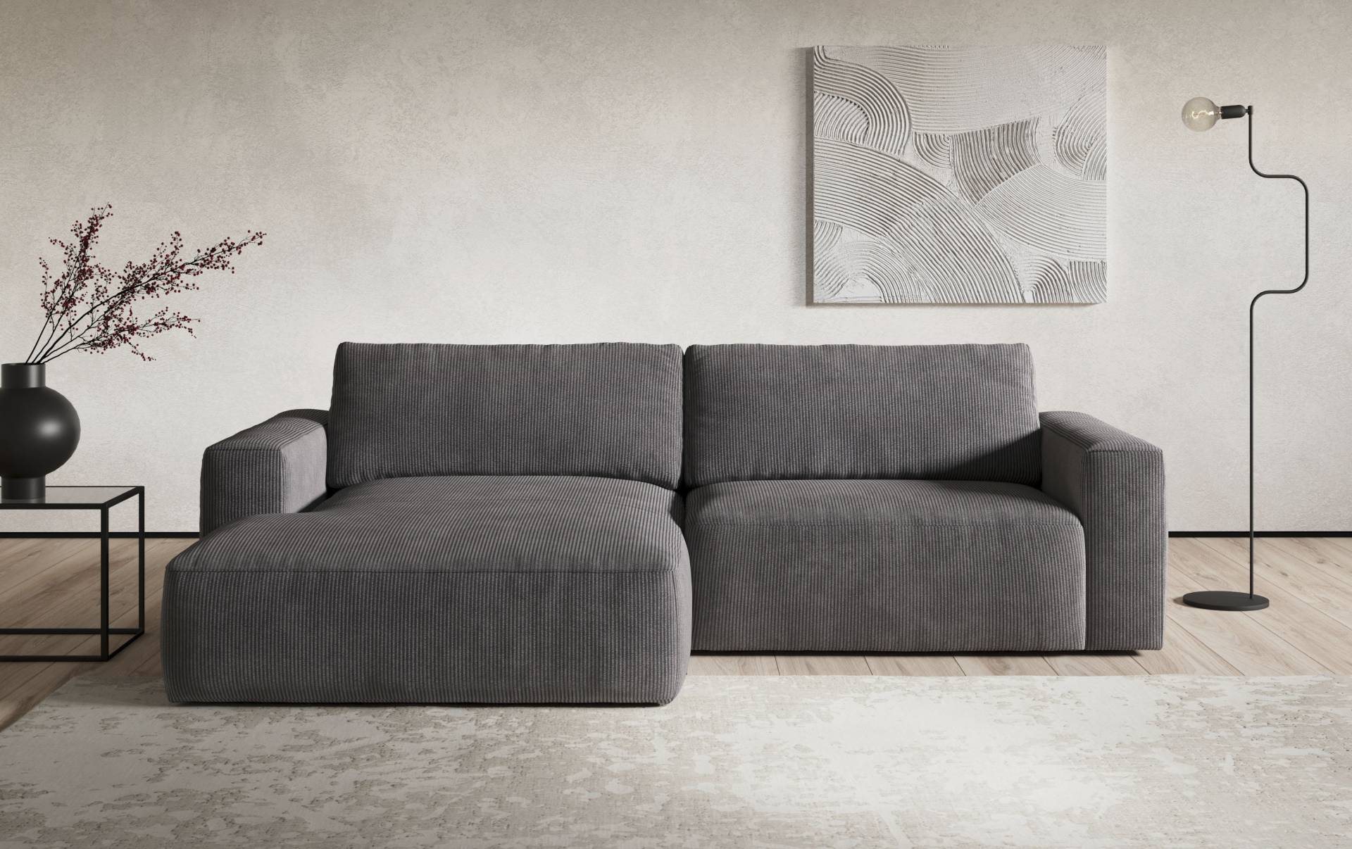 COTTA Ecksofa »Lasso L-Form, XL-Sofa«, mit breiter Recamiere im trendigen Cord oder angenehmen Strukturstoff von COTTA