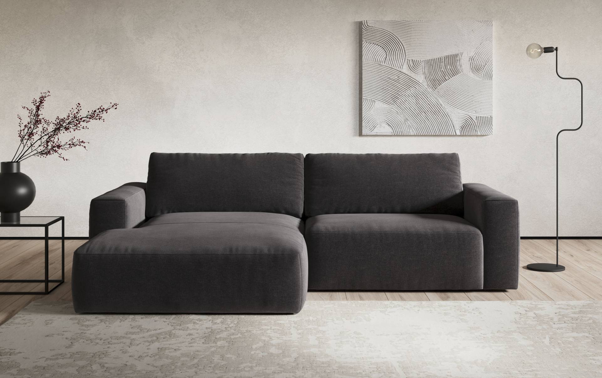 COTTA Ecksofa »Lasso L-Form, XL-Sofa«, mit breiter Recamiere im trendigen Cord oder angenehmen Strukturstoff von COTTA