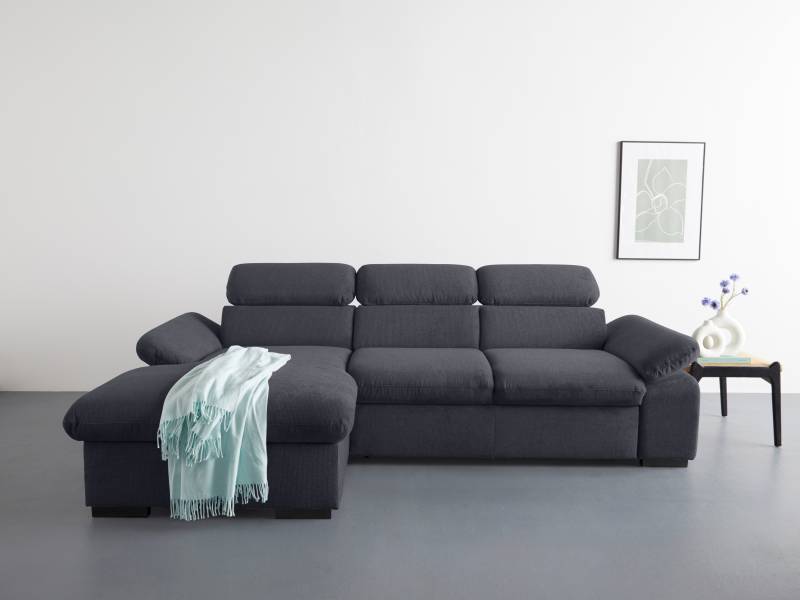 COTTA Ecksofa »Lola L-Form mit Kopfteilfunktion & Hocker«, (Set, mit Hocker), wahlweise mit Bettfunktion, Bettkasten & Armteilverstellung von COTTA