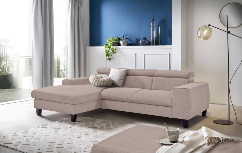 COTTA Ecksofa »Morven L-Form mit Kopfteilverstellung«, wahlweise mit Bettfunktion, Bettkasten & Wireless-Charger von COTTA