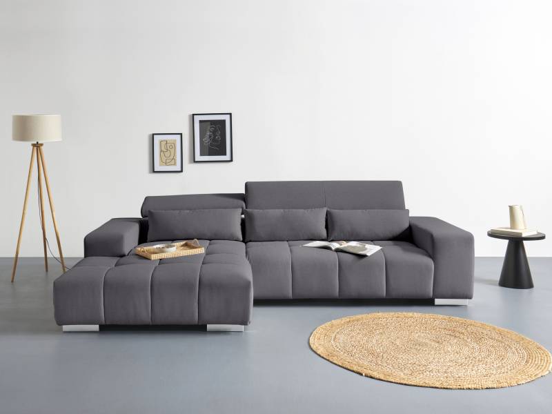 COTTA Ecksofa »Orion L-Form«, mit Recamiere, inkl. verstellbaren Kopfstützen und 3 Kissen von COTTA