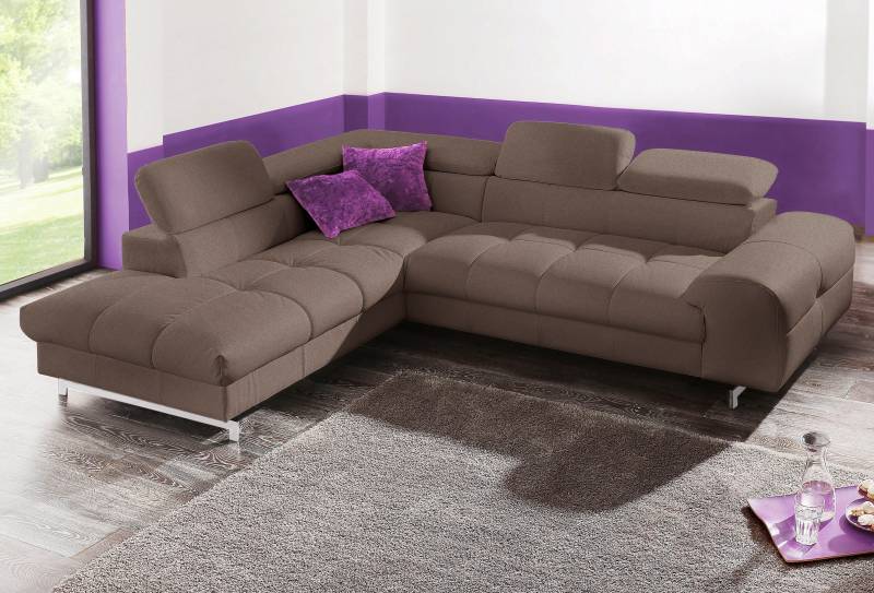 COTTA Ecksofa »Chef L-Form«, mit Kopfteilverstellung, wahlweise mit Bettfunktion von COTTA