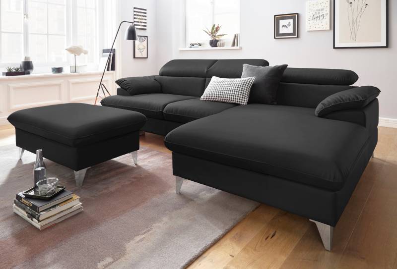 COTTA Polstergarnitur »Caluso L-Form«, (2 tlg.), Set bestehend aus: Ecksofa mit Kopfteilverstellung & Hocker von COTTA