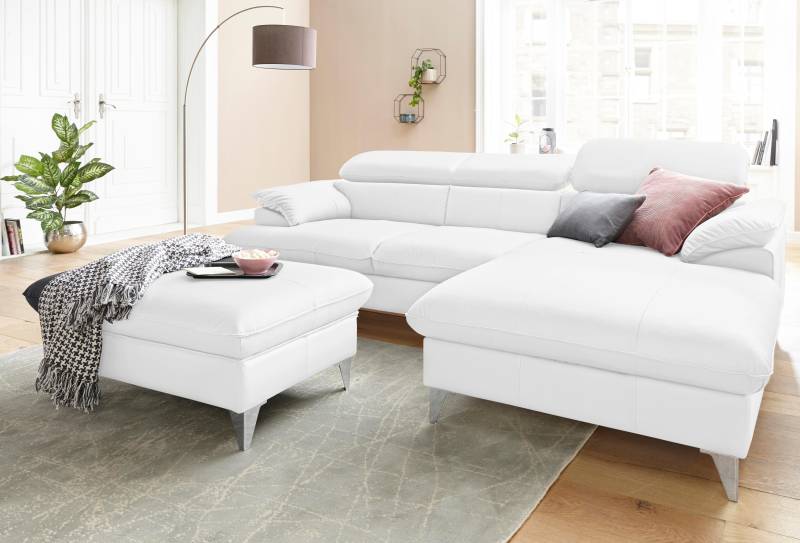 COTTA Polstergarnitur »Caluso«, Set: bestehend aus Ecksofa, Hocker, Ecksofa inkl. Kopfteilverstellung von COTTA