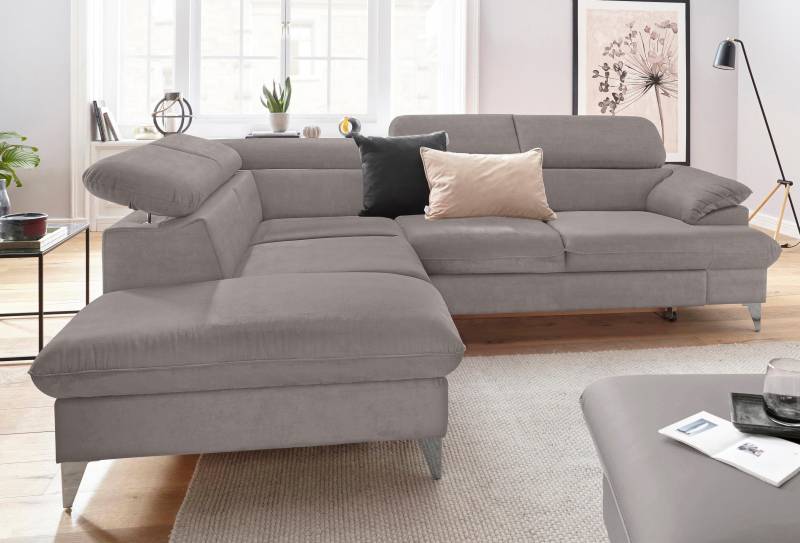 COTTA Polstergarnitur »Caluso«, Set: bestehend aus Ecksofa, Hocker, Ecksofa inkl. Kopfteilverstellung von COTTA