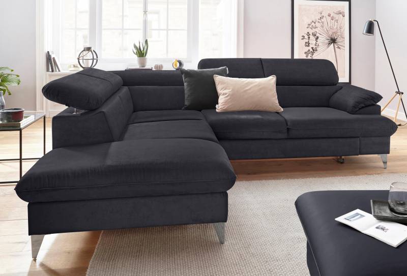 COTTA Polstergarnitur »Caluso«, Set: bestehend aus Ecksofa, Hocker, Ecksofa inkl. Kopfteilverstellung von COTTA