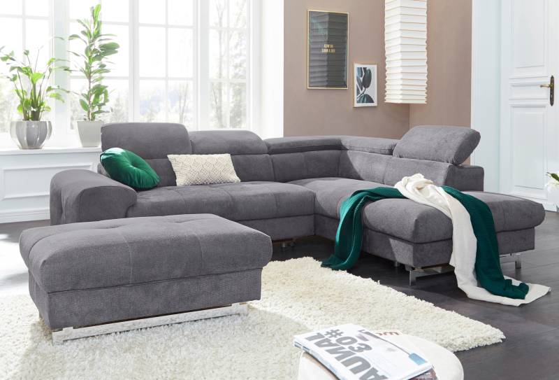 COTTA Polstergarnitur »Chef«, (Set, 2 tlg.), bestehend aus Ecksofa und Hocker, mit Kopfteilverstellung von COTTA