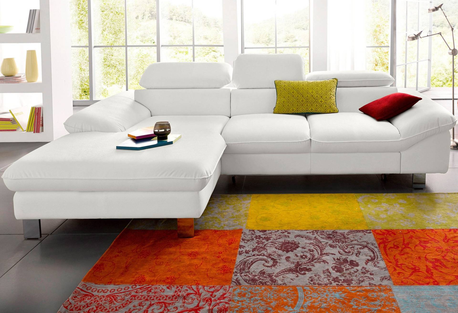 COTTA Polstergarnitur »Driver L-Form«, (Set), Set bestehend aus: Ecksofa mit Kopfteilverstellung & Hocker von COTTA