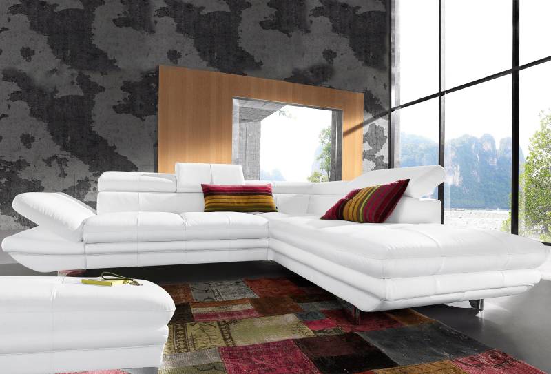 COTTA Polstergarnitur »Enterprise«, (Set), Set: Ecksofa, Hocker, Kopfteilverstellung, wahlweise mit Bettfunktion von COTTA