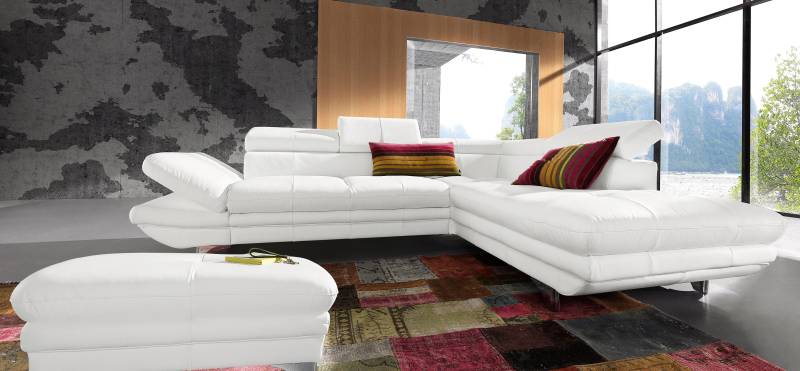 COTTA Polstergarnitur »Enterprise«, (Set), Set: Ecksofa, Hocker, Kopfteilverstellung, wahlweise mit Bettfunktion von COTTA