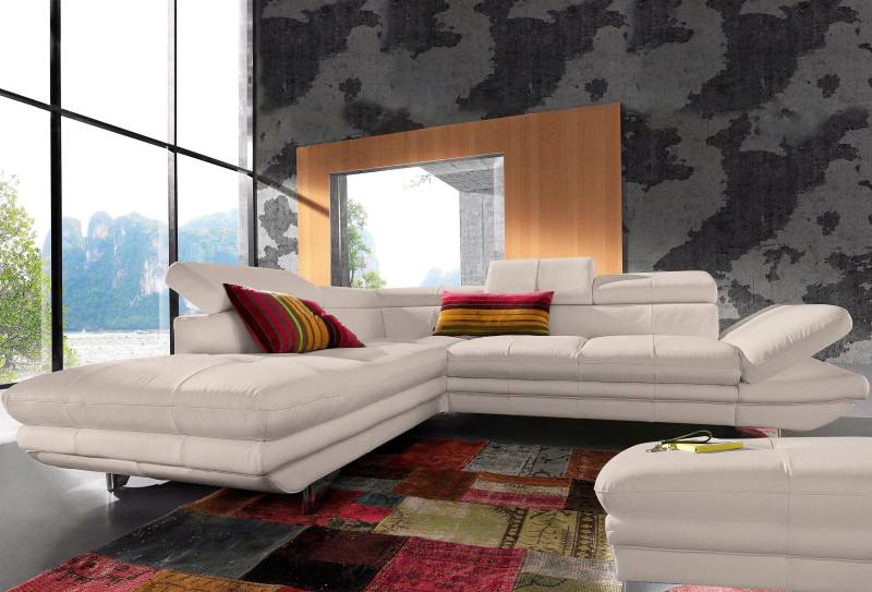 COTTA Polstergarnitur »Enterprise L-Form«, (Set), Set bestehend aus: Ecksofa mit Arm- & Kopfteilverstellung & Hocker von COTTA