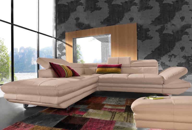 COTTA Polstergarnitur »Enterprise«, (Set), Set: Ecksofa, Hocker, Kopfteilverstellung, wahlweise mit Bettfunktion von COTTA