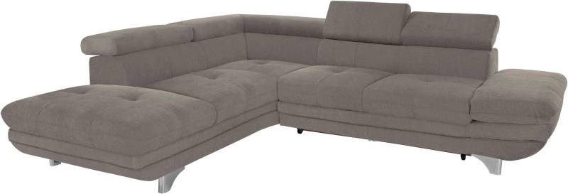 COTTA Polstergarnitur »Enterprise«, (Set), Set: bestehend aus Ecksofa und Hocker, wahlweise mit Bettfunktion von COTTA