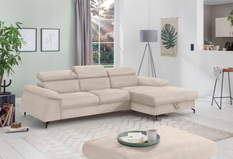 COTTA Polstergarnitur »Komaris«, (Set), Set: bestehend aus Ecksofa und Hocker, frei im Raum stellbar von COTTA