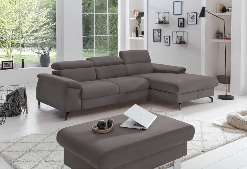 COTTA Polstergarnitur »Komaris«, (Set), Set: bestehend aus Ecksofa und Hocker, frei im Raum stellbar von COTTA